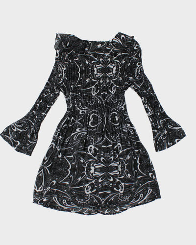 Y2k 00s Sunny Leigh Sheer Ruffle Pattern Dress - S