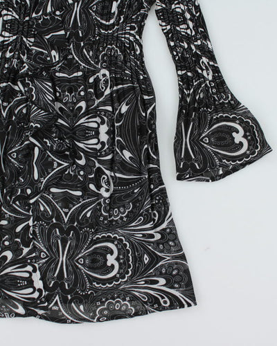 Y2k 00s Sunny Leigh Sheer Ruffle Pattern Dress - S