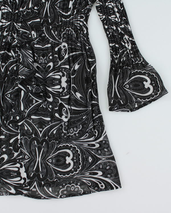 Y2k 00s Sunny Leigh Sheer Ruffle Pattern Dress - S