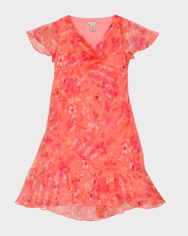 Vintage 90s Jessica Floral Pink Dress - L