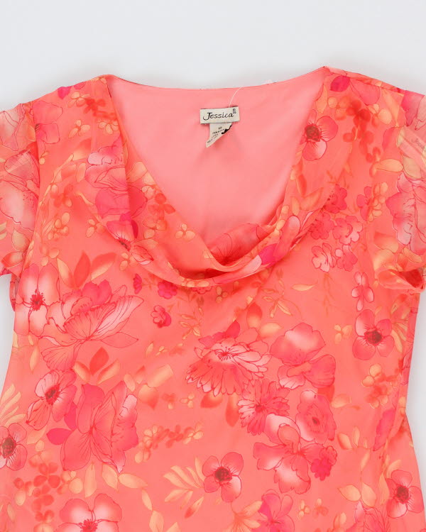 Vintage 90s Jessica Floral Pink Dress - L