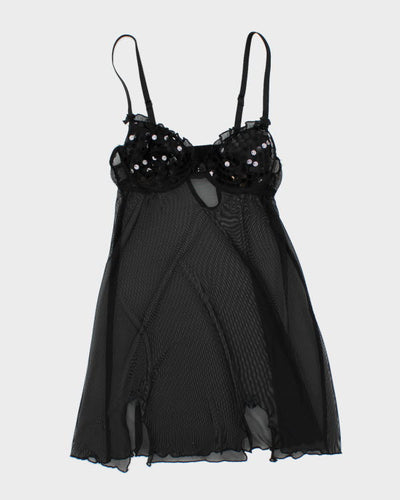 Y2k 00s Sentiments Mesh Sequin Dress - S