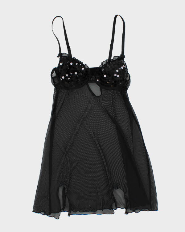 Y2k 00s Sentiments Mesh Sequin Dress - S