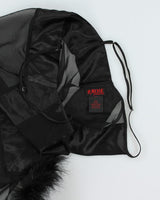 Y2k 00s Black Fluffy Mesh Slip - M