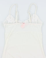 Y2k 00s La Vie En Rose White Mesh Slip Dress - M