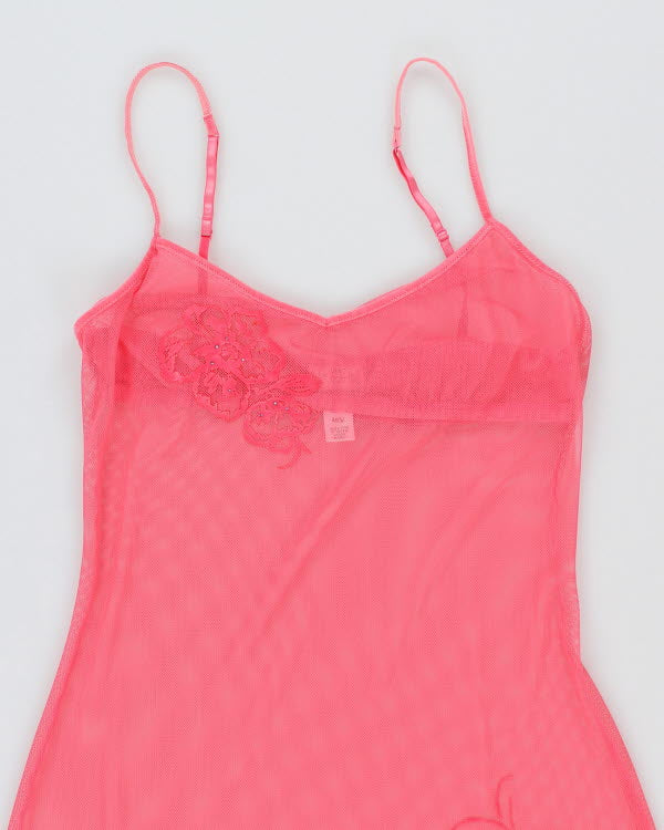 Y2k 00s La Senza Pink Mesh Dress - M