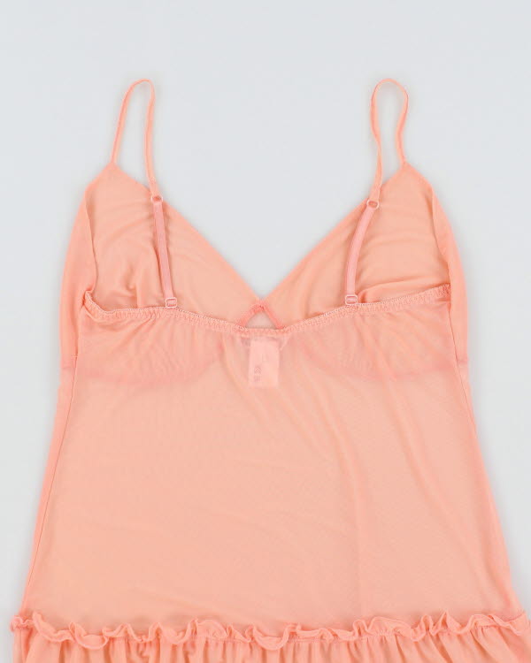 Y2k 00s La Vie En Rose Pink Mesh Mini Slip - M