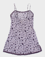 Vintage 90s La Senza Purple Floral Mesh Slip - M