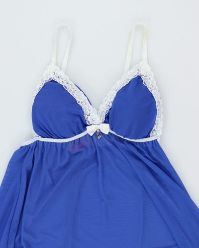 Y2k 00s Vewzeel Blue Mesh Slip Dress - M