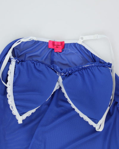 Y2k 00s Vewzeel Blue Mesh Slip Dress - M