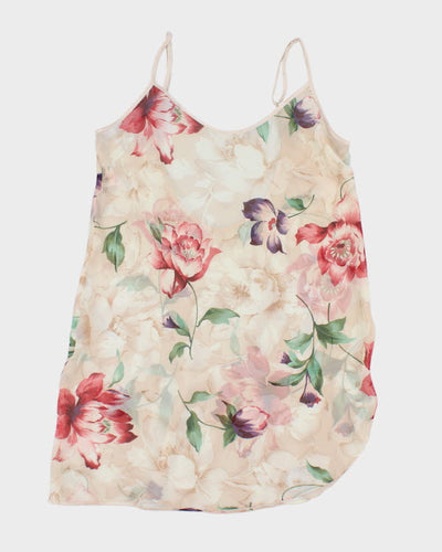 Vintage 90s Linda Sheer Floral Slip Dress - M