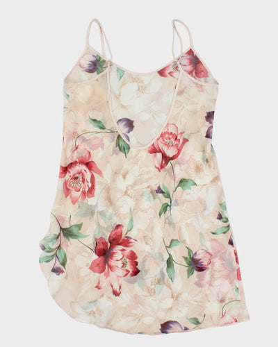 Vintage 90s Linda Sheer Floral Slip Dress - M