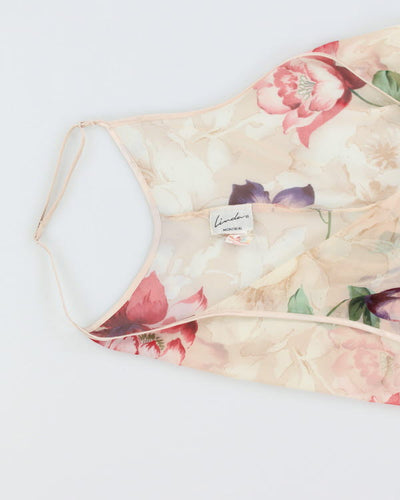 Vintage 90s Linda Sheer Floral Slip Dress - M