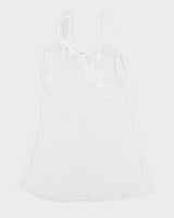 Vintage 90s White Sheer Slip Dress - M
