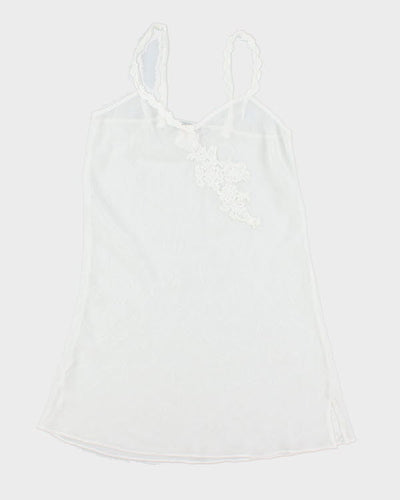 Vintage 90s White Sheer Slip Dress - M