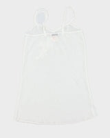 Vintage 90s White Sheer Slip Dress - M