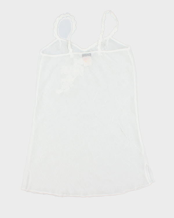 Vintage 90s White Sheer Slip Dress - M