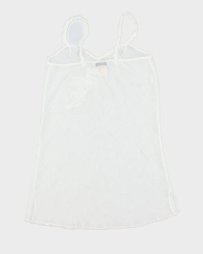 Vintage 90s White Sheer Slip Dress - M