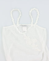 Vintage 90s White Sheer Slip Dress - M