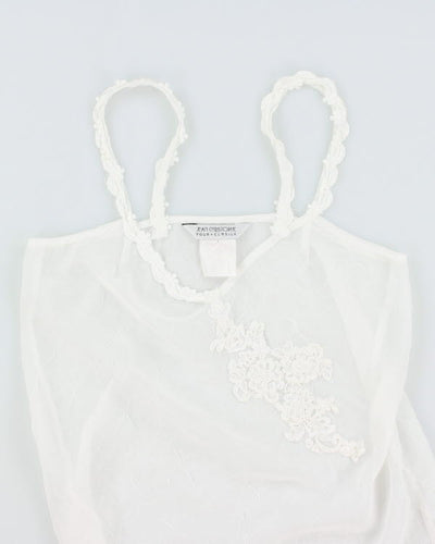 Vintage 90s White Sheer Slip Dress - M