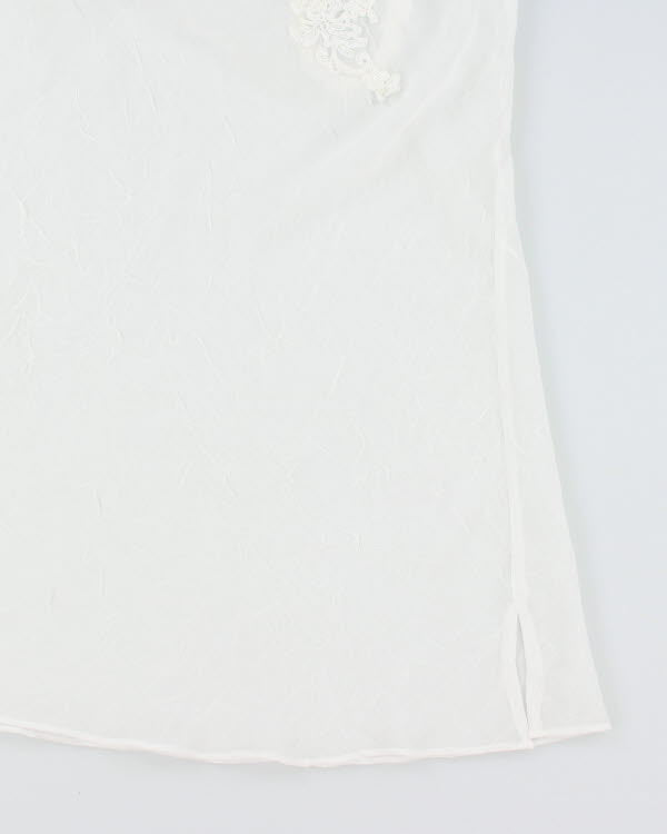 Vintage 90s White Sheer Slip Dress - M