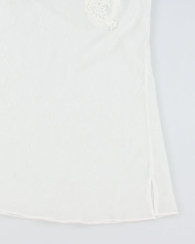 Vintage 90s White Sheer Slip Dress - M