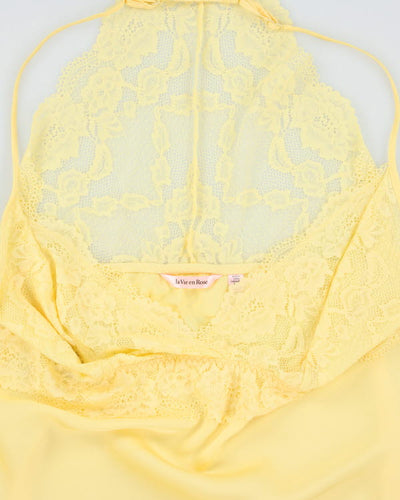 Y2k 00s La Vie En Rose Yellow Slip Dress - L