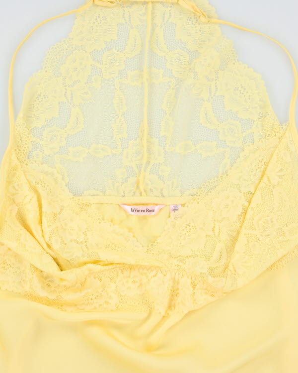Y2k 00s La Vie En Rose Yellow Slip Dress - L
