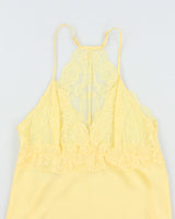 Y2k 00s La Vie En Rose Yellow Slip Dress - L