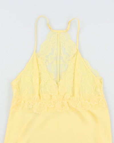 Y2k 00s La Vie En Rose Yellow Slip Dress - L
