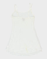 Vintage 90s Jones New York White Sheer Embroidered Slip- S