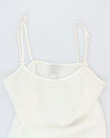 Vintage 90s Jones New York White Sheer Embroidered Slip- S