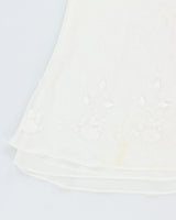 Vintage 90s Jones New York White Sheer Embroidered Slip- S