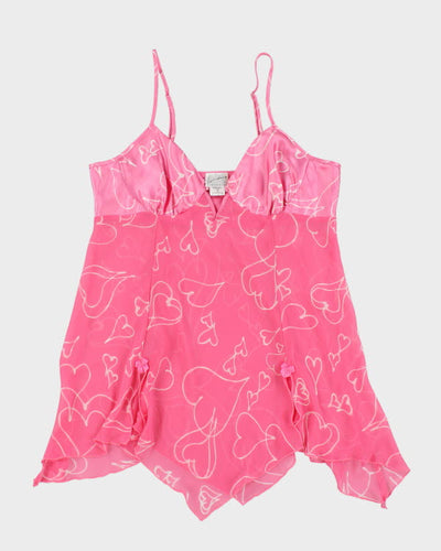 Y2k 00s Linda Pink Mesh Slip - L