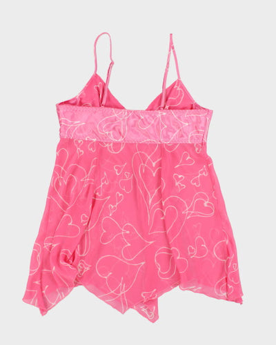 Y2k 00s Linda Pink Mesh Slip - L