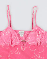 Y2k 00s Linda Pink Mesh Slip - L
