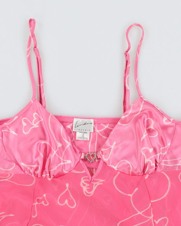 Y2k 00s Linda Pink Mesh Slip - L