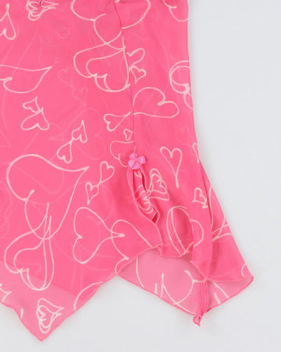 Y2k 00s Linda Pink Mesh Slip - L