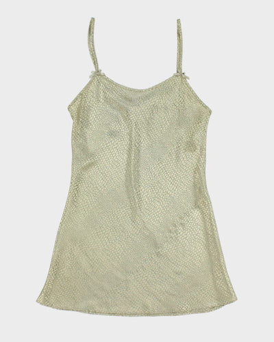 Vintage 90s Green Snake Print Slip dress - M