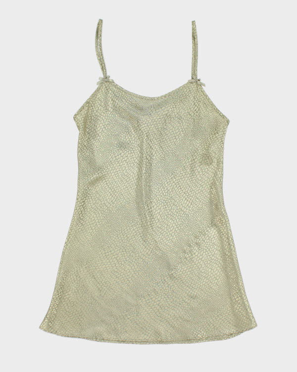 Vintage 90s Green Snake Print Slip dress - M