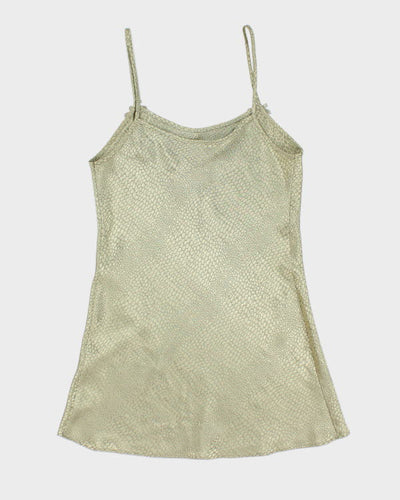 Vintage 90s Green Snake Print Slip dress - M