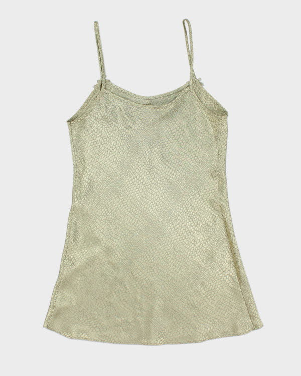 Vintage 90s Green Snake Print Slip dress - M