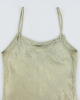 Vintage 90s Green Snake Print Slip dress - M