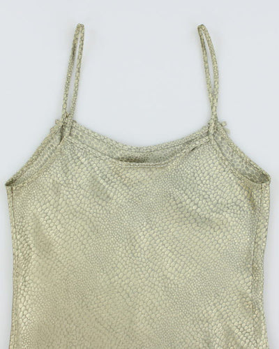 Vintage 90s Green Snake Print Slip dress - M