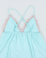 Y2k 00s La Vie En Rose Blue Slip Dress - M