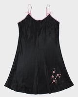 Vintage 90s Sentiments Embroidered Slip Dress - M
