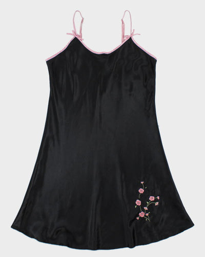 Vintage 90s Sentiments Embroidered Slip Dress - M