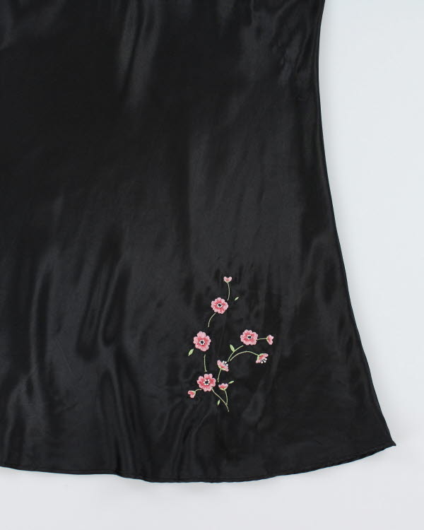 Vintage 90s Sentiments Embroidered Slip Dress - M