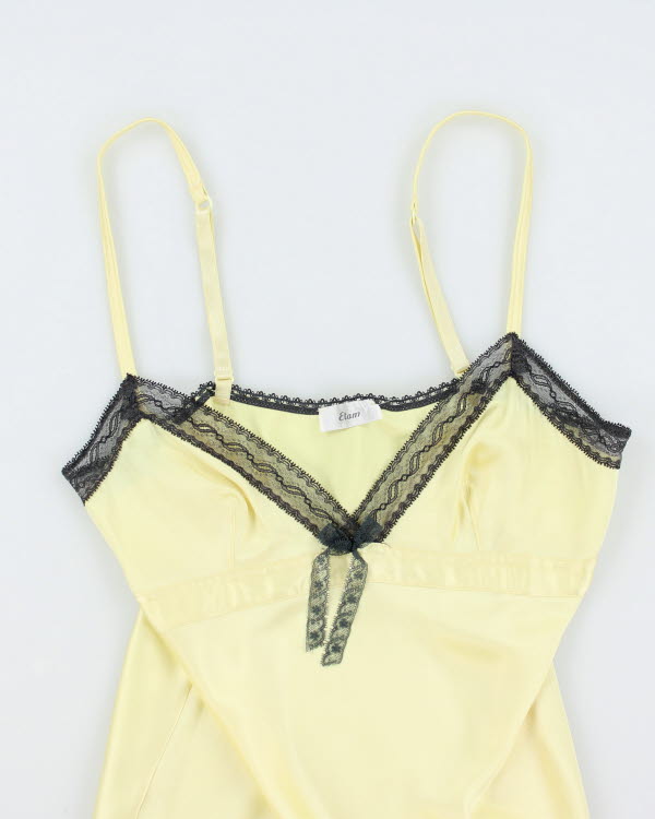 Vintage Y2k 00s Etam Yellow Slip Dress - S