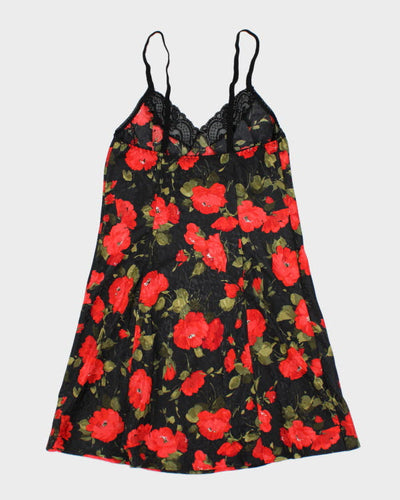 Vintage Y2k 00s French Maid Floral Slip Dress - S